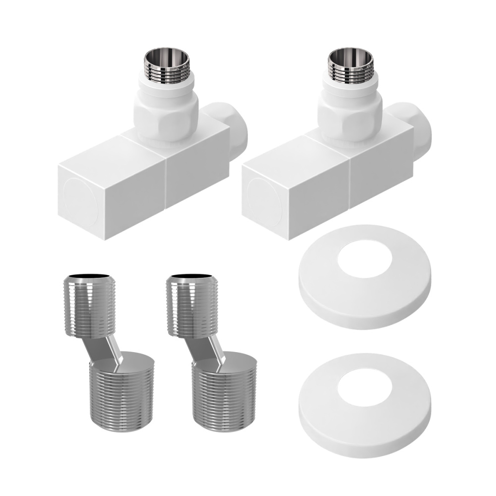 Фото Комплект подключения Lemark LM03412SW с квадратными вентилями, белый