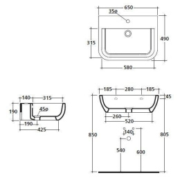 Подвесная раковина Galassia XES (9921)