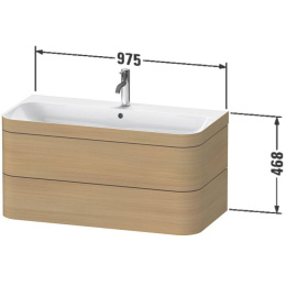 Умывальник 97,5 см Duravit Happy D.2 Plus HP4638O7171, дерево