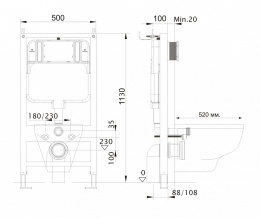 Фото Инсталляция для унитаза Aquatek (INS-0000012), цвет синий
