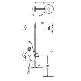 Фото Душевая система Tres Mono term (20118003) хром
