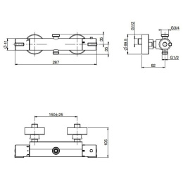 Термостат для душа F4085/1CR FIMA Carlo Frattini FIMATHERM