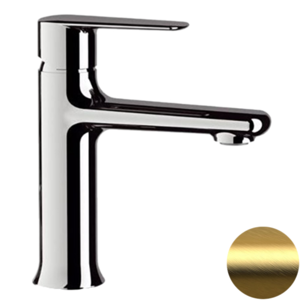 Фото Смеситель для раковины Remer Vanity V12BG, золото брашированное