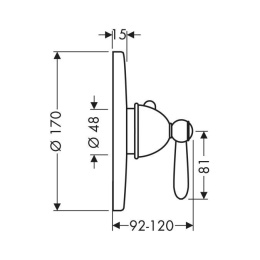 Смеситель Hansgrohe Axor Carlton Highflow 17712000 Термостат