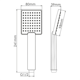 Душевая лейка WasserKRAFT A141, 1-функциональная, хром