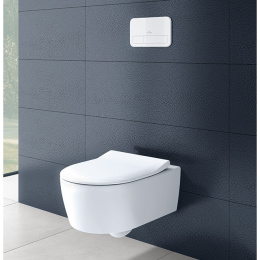 Подвесной унитаз безободковый Villeroy&Boch Avento 5656 RS с крышкой-сиденьем Slimseat, микролифт