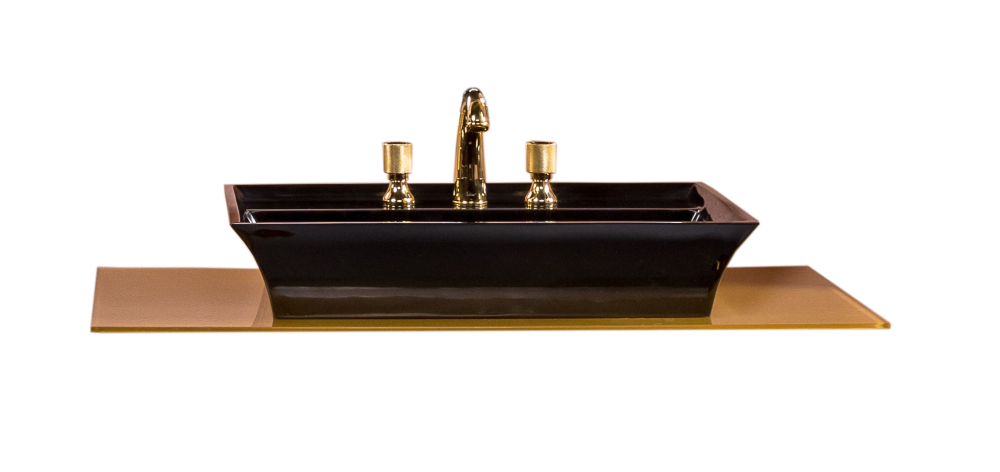 Фото Armadi Art 853-100-G Столешница стекло 100см прямая ЗОЛОТО