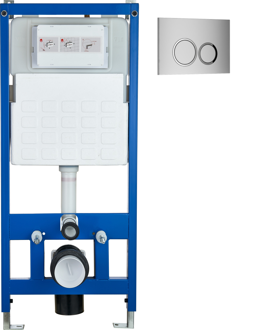 Фото Инсталляция для унитаза CR556 с кнопкой сливного бачка CR05SV серебро Cerutti SPA