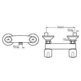 Смеситель Ideal Standard Euroflow New B2510AA для ванны/душа
