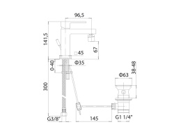 Фото Смеситель для биде Mamoli Feel 58410000D25K c дон.клапаном, 1 отв, Matt black