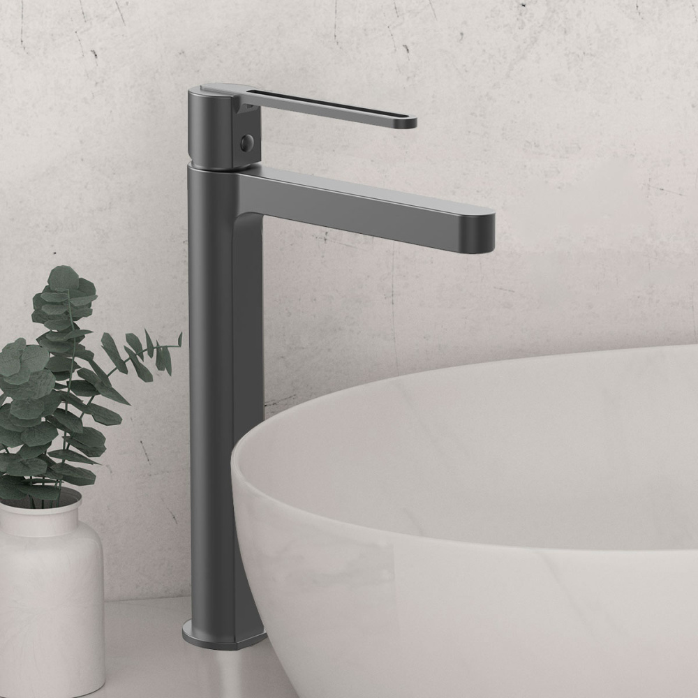 Фото Смеситель для раковины Vincea Rondo (VBF-1R2GM) вороненая сталь