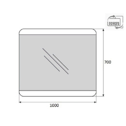 Зеркало BelBagno SPC-CEZ-1000-700-LED-BTN 100 x 70 см со встроенным светильником