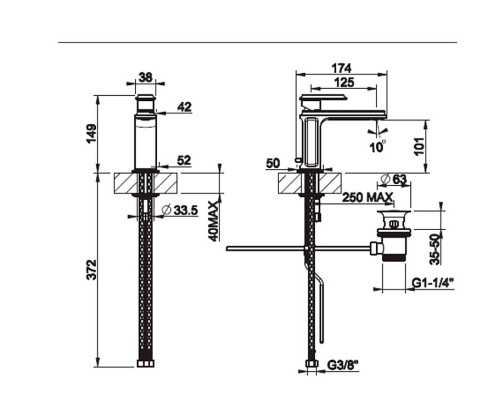 Смеситель для раковины Gessi Eleganza (46001#031) хром