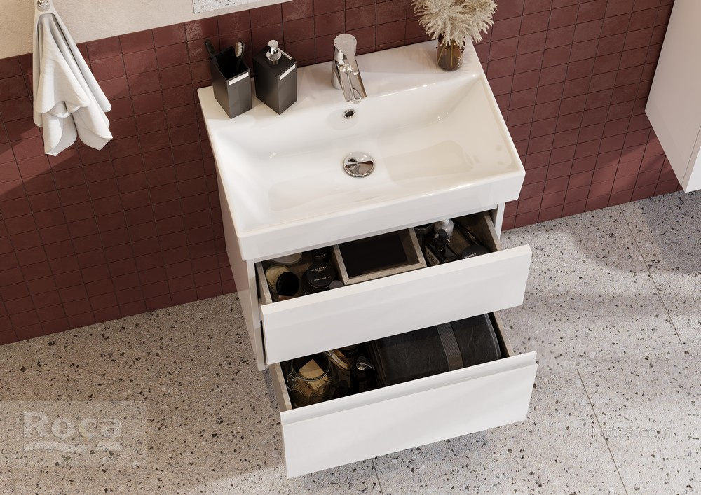 Фото Тумба под раковину Roca Oleta (A857639806) белый глянцевый