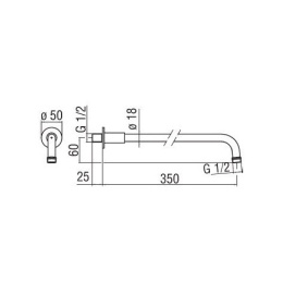 NOBILI AD138/4CR Кронштейн для верхнего душа (хром)