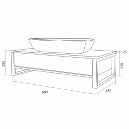 1Marka Ц0000001581 Тумба GRUNGE LOFT 60П 1в.я Бетон темно-серый