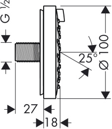 Боковая форсунка Hansgrohe Raindance (28477000) хром