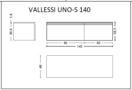Фото Armadi Art Flat 897-140-A mat Ящик под столешницу 140см АНТРАЦИТ мат. VALLESSI UNO-S