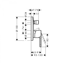 Смеситель для ванны Hansgrohe Metropol S (14465000) хром