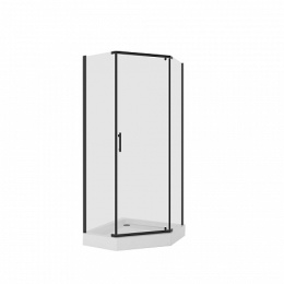 Niagara Nova NG- 6805-08 BLACK Душевое ограждение трапеция, дверь распашная