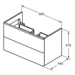 Подстолье с 2 ящиками T7801S5 Ideal Standard Softmood (коричневый)