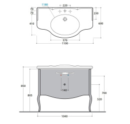 Тумбы, подстолья Тумба под раковину Globo Paestum (PS110CL)