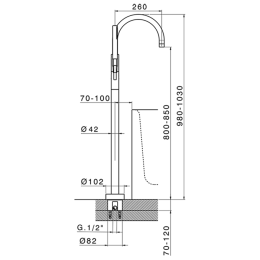 Смеситель для ванны Cisal Slim SM00420021, хром