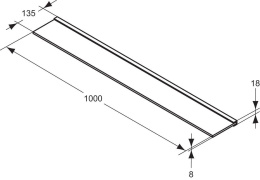 Стеклянная полочка T7251AA Ideal Standard Step, 100 см