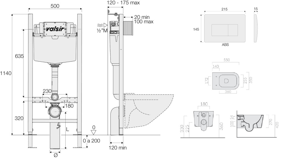 KIT VSWG 5486 Slim P1 Комплект инсталляции 4 в 1, WINNER S BLOCK VS0853202, унитаз MEG11PRO 5486, кр