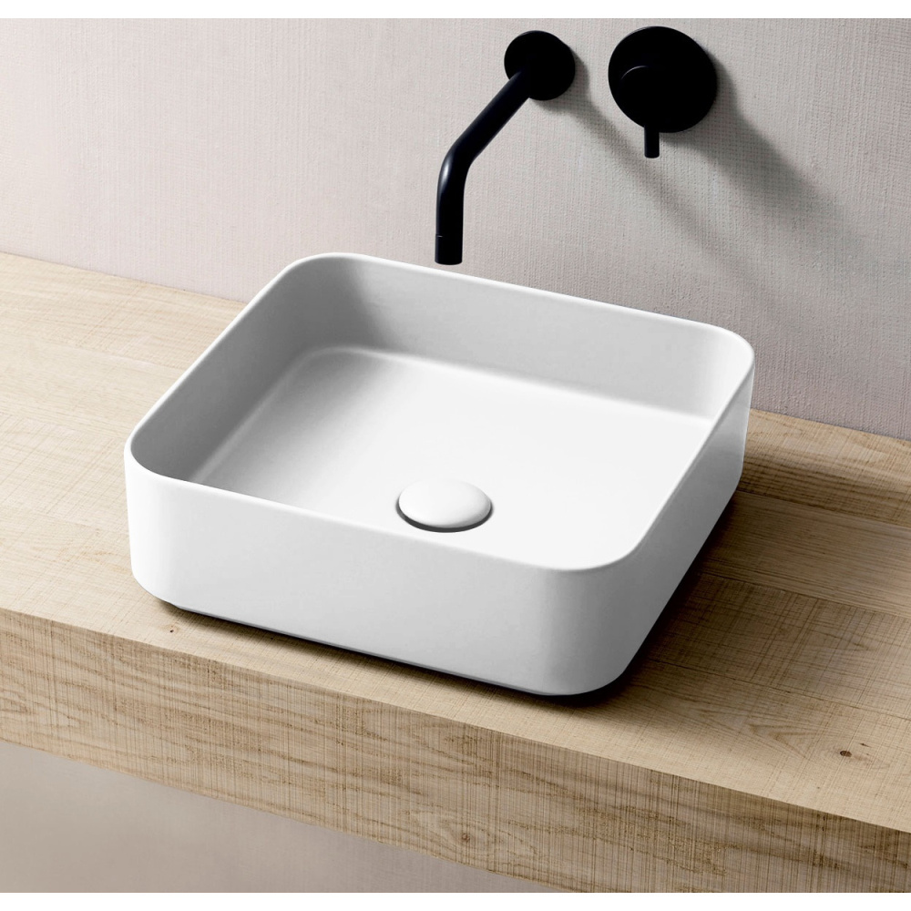 Ceramica CIELO Shui Comfort SHCOLAQ40 B - Раковина накладная на столешницу 40 * 40 см (белый глянцев