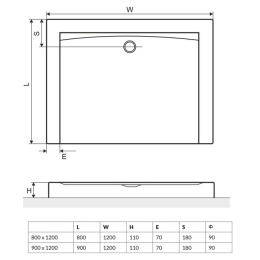 Excellent Forma Compact BREX.FOR12WHC Поддон 90x120 (белый)