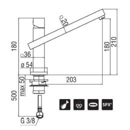 NOBILI Tower TW00113/1CR Смеситель для кухни (хром)