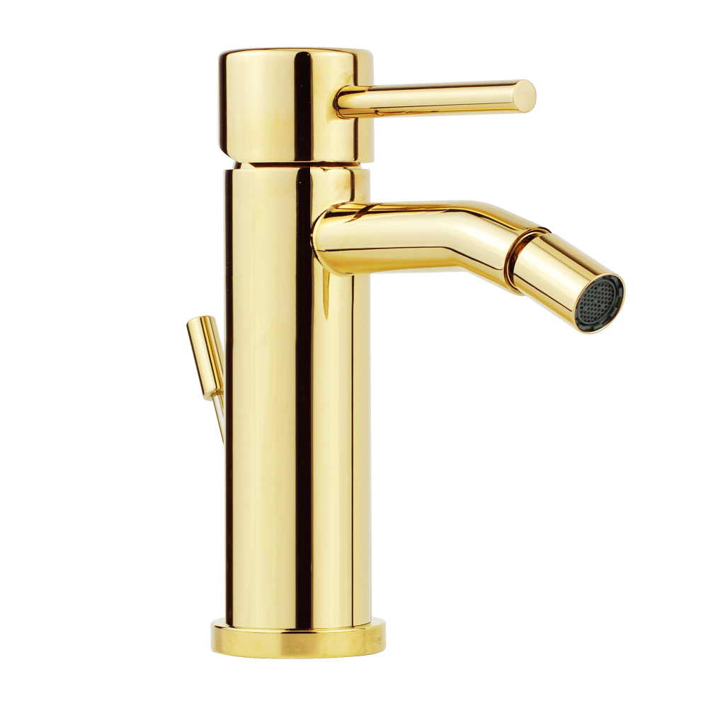 Фото Смеситель для биде, высоким изливом, с донным клапаном Giulini Futuro Hi золото F6547AО