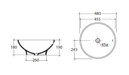 Накладная раковина 48 см Galassia  (6021)