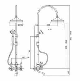 Душевая система Cezares First (FIRST-CVD-01-Bi) хром, белый