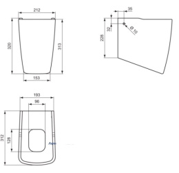 Фото Полупьедестал Ideal Standard Tonic II 21.2 x 31.2 x 32 см, белый, T429301