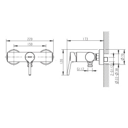 Смеситель для душа Bravat Palace black черный (F9172217BM-01-RUS)