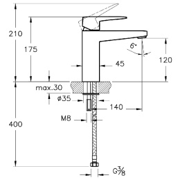 Смеситель для раковины Vitra Root Square (A42731EXP) медь
