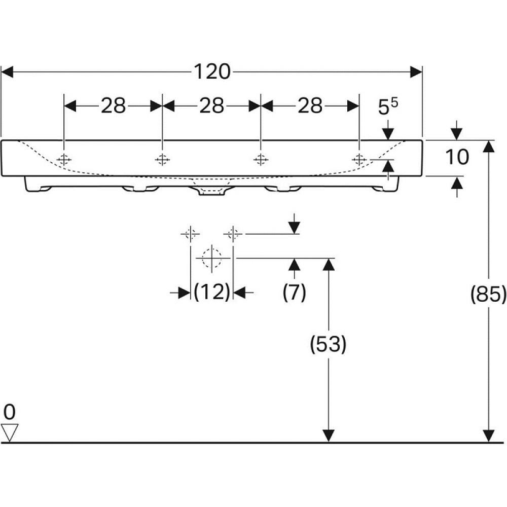 Geberit Citterio 500.553.01.1 Раковина, подвесная