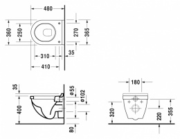 Инсталляция TECE c унитазом Duravit Starck 3 K400600/63810000/2202090000, белый