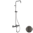 Душевая система термостатическая с изливом Remer Elegance EQ34ASSDGM, оружейная сталь PVD