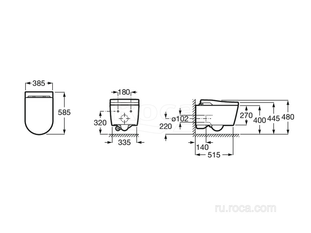 Электронный унитаз-биде Roca Inspira (803094001) белый