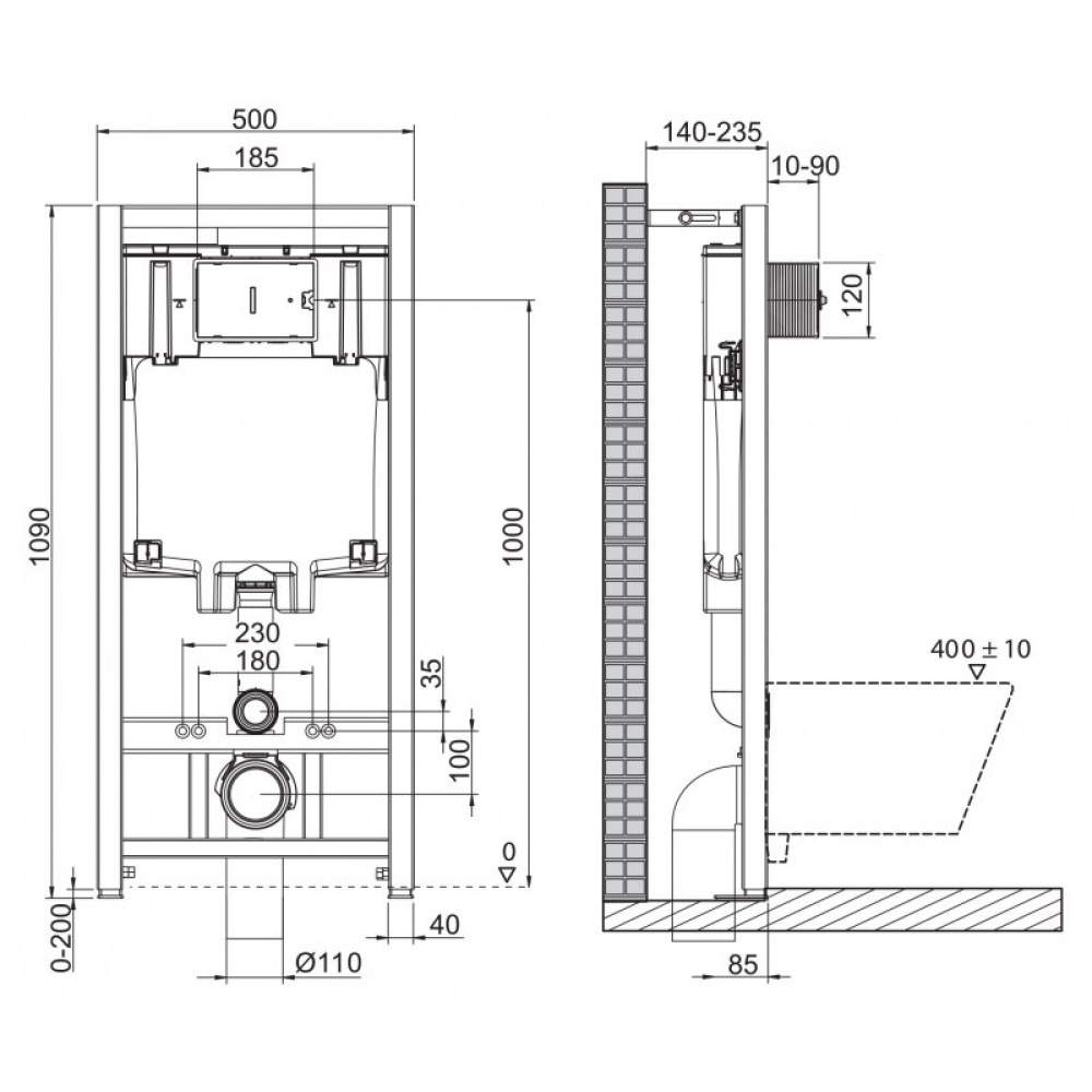 Комплект 4 в 1 Унитаз подвесной BelBagno SFERA-R BB046CHR с сиденьем BB2111SC + Система инсталляции