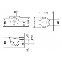 Подвесной унитаз Duravit Starck 1 0210090064, белый
