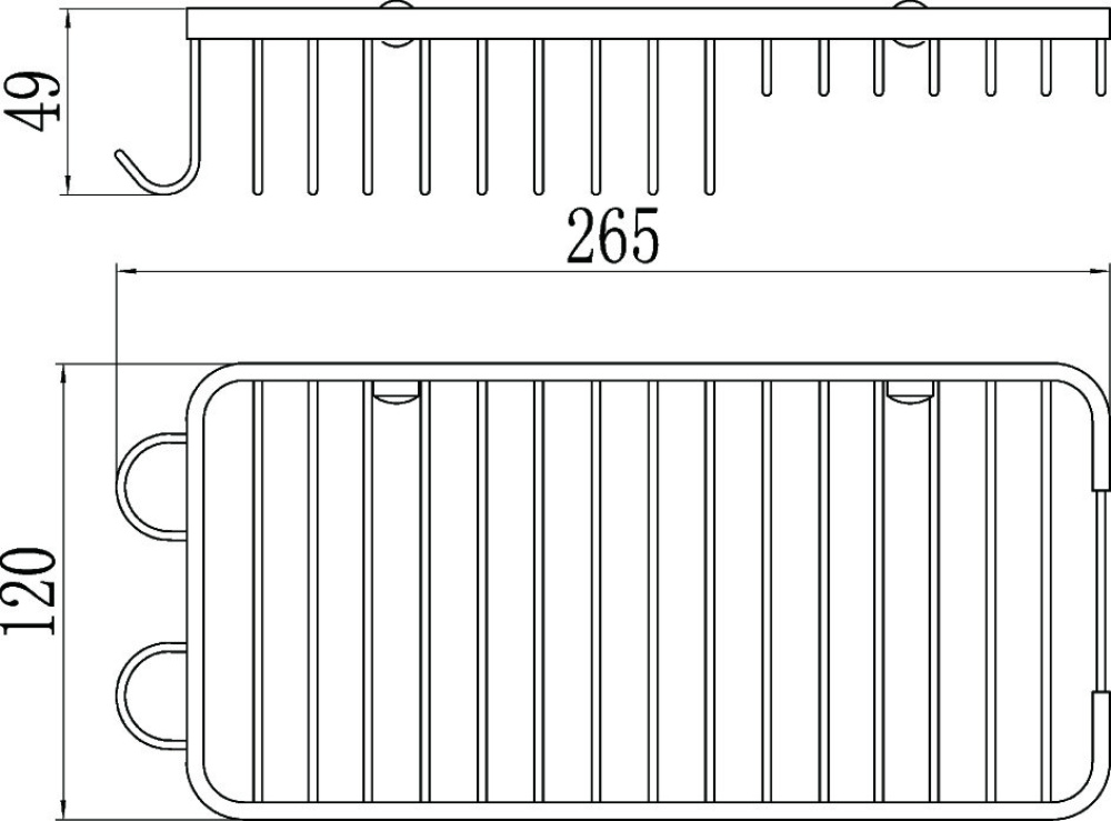 Фото Полка решетка прямая одинарная Savol (S-002817)