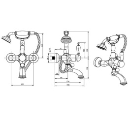 Смеситель для ванны Boheme Crystal (283-CRST) золото
