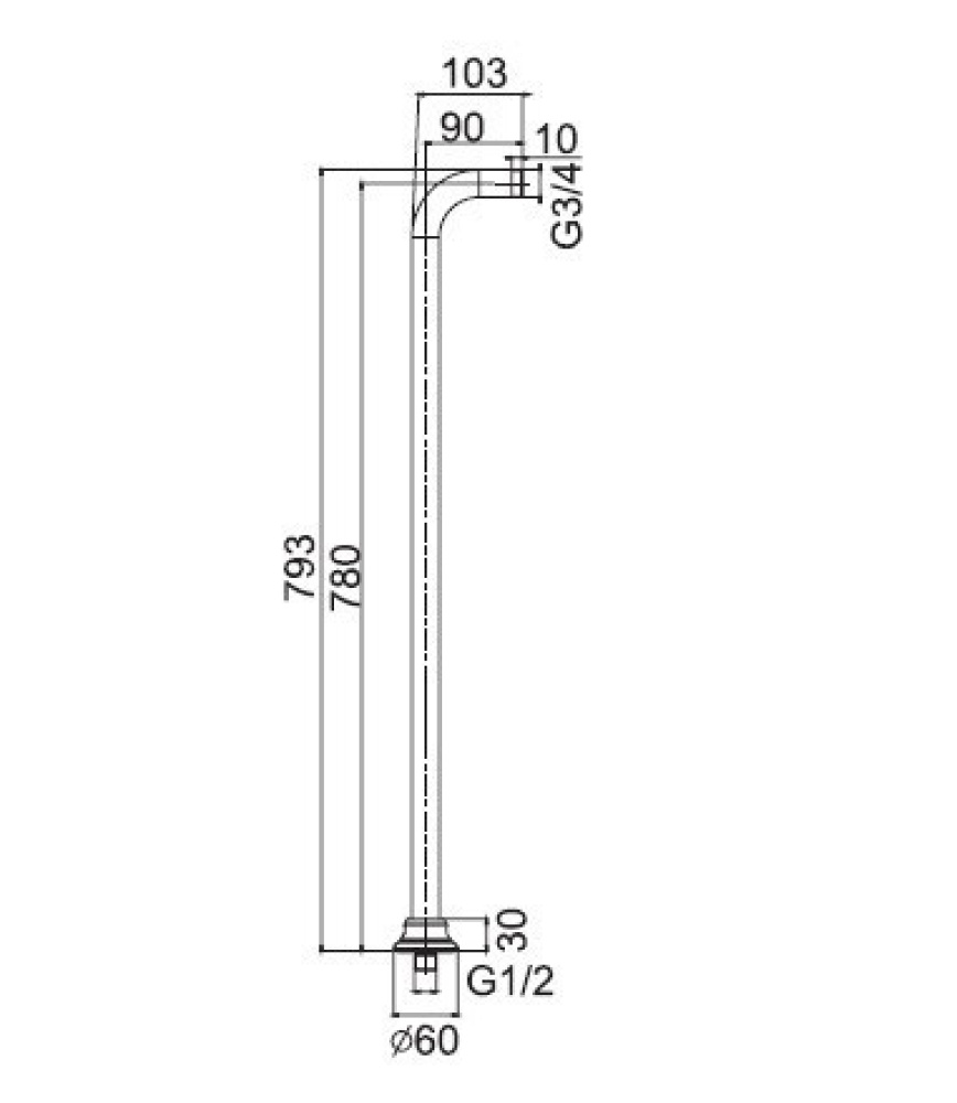 Фото FIMA Carlo Frattini F2251CR Вертикальное подключение для смесителя