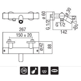 NOBILI Plus PL00010/1CR Термостат для ванны (хром)