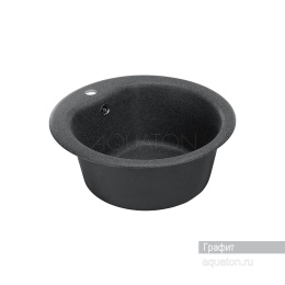 Мойка для кухни из литого мрамора Aquaton Мида круглая графит 1A712732MD210