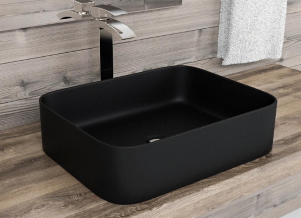 Фото Раковина накладная 50 см Esbano (ESRNASTAMB) черный, матовый